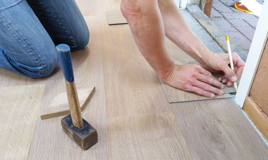Hardwood flooring installation project